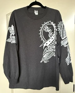 Tribal Edge Clothing Co. Sz L, Men’s Gray Long Sleeve T-Shirt based In Hawaii - Picture 1 of 9
