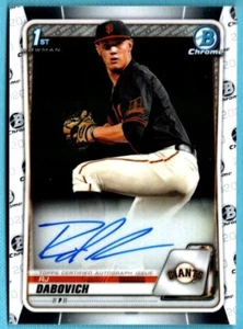 2020 BOWMAN DRAFT Chrome  Autograph Auto  RJ Dabovich  Card # CDA-RDA - Picture 1 of 1