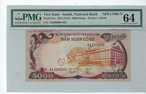 5000 Dong 1975 SPECIMEN South Viet Nam - National Bank PMG Gem New 64 - Picture 1 of 2