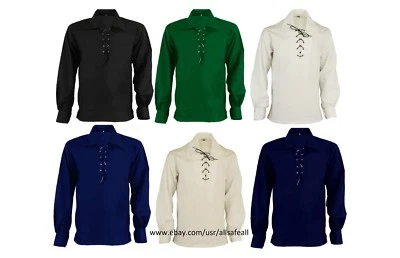 Scottish GHILLIE KILT SHIRT, Choice of 8 Colors Jacobite Jacobean Size S To 8XL - Image 1 of 4