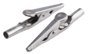 2 x BU-60X Mueller Krokodilklemme, Edelstahlkontakt, 10A, natur - Bild 1 von 2