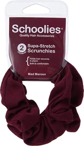 Hair Accessories Scrunchie 2 Pieces, Mad Maroon - Picture 1 of 12