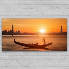 Tempered Glass Print Picture Photo Image 140x70 Gondola in Venice in Sunset 