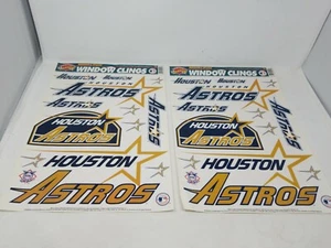 Lot of 2 Houston Astros MLB Reusuable Static Window Color Clings 1996 Genuine - Picture 1 of 6