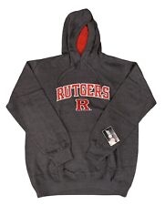 Rutgers Scarlet Knights Genuine Stuff Charcoal Gray Fleece Hoodie Sweatshirt NEW