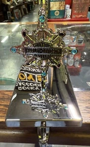 RARE HARLEY DAVIDSON MOTORCYCLE PARTS STOCKING HOLDER CHROME SNOW FLAKE - Picture 1 of 6