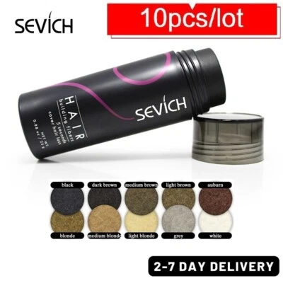 Lote de 10 fibras de construcción capilar Sevich para peinar color polvo extensión queratina Foto 1 de 4