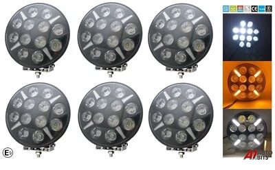 6x 9" Full LED Spot Light Plus Ámbar y Blanco Drl 12v 24v Jumbo Round Truck Van - Imagen 1 de 4