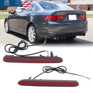 Luces de señal de freno trasero reflector parachoques trasero LED rojas para Acura TSX 2004-2008 - Imagen 1 de 8