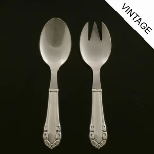Georg Jensen Silver Salad Serving Set w/ Steel - Lily of the Valley - Picture 1 of 1