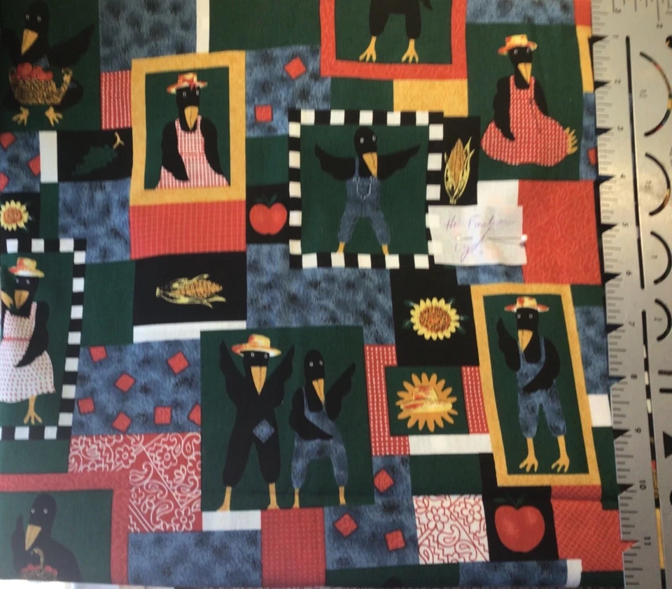 Tela de algodón Country Crows Patchwork 1 yarda Foto 1 de 1