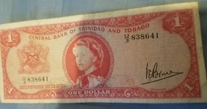 1964 CentraL Bank of Trinidad and Tobago ~ $1 Bank Note ~J.E.Bruce - Picture 1 of 2