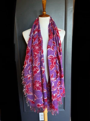 Новый подлинный Chan Luu африканский фиолетовый цветочный кашемир шелковый шарф - Изображение 1 из 4