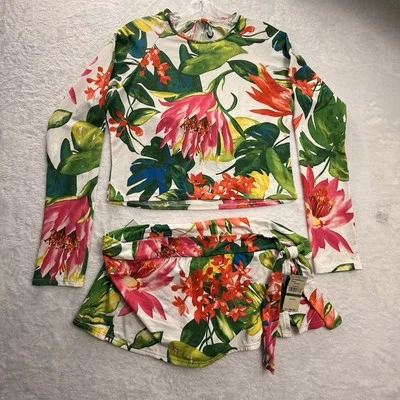 Tommy Bahama Women’s Rashguard Sz XL Skirted Hipster + Sz L White Tropical NWT - Image 1 of 4