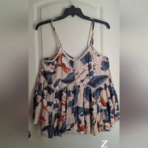 Entro Women Tank Top Sz L FLORAL CRUISE TROPICAL RESORT WEAR SUMMER BOHO - Picture 1 of 7