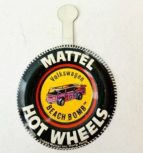Hot Wheels Redline 1969 Beach Bomb VW Bus Metal Button with Tab Hong Kong - Picture 1 of 2