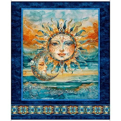 Bohemian Sunrise By Quilting Treasures - Navy Sunrise Panel  #31086-N - Image 1 of 1