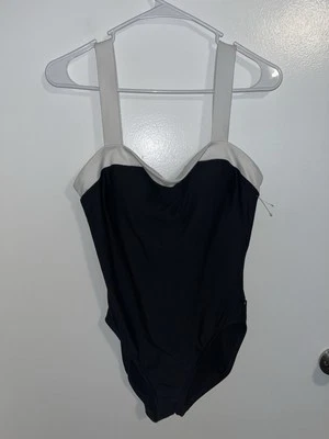 Nautica One Piece Swimsuit Black And White Colorblock Size 12 Like Large - Image 1 of 4