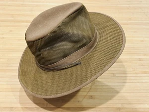 Herschel Hat Co. hellbraun belüftet Netz Kordelzug Aussie Breezer Safari Sonne L - Bild 1 von 6