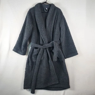 Albornoz de felpa Pottery Barn Sherpa hombres mujeres unisex gris medio poliéster Foto 1 de 4