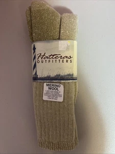 NEW Hatteras Outfitters Men’s Merino Wool Blend Socks Beige Size 10-13 USA Made - Picture 1 of 3