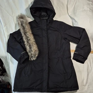 EDDIE BAUER DOWN FILL PUFFER JACKET PARKA W FUR LINED HOODIE WNS XL WEATHEREDGE - Picture 1 of 18