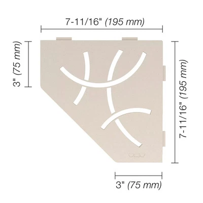 Полка Schluter Systems пентагональная угловая изогнутая слоновая кость SES2D6TSI - Изображение 1 из 3