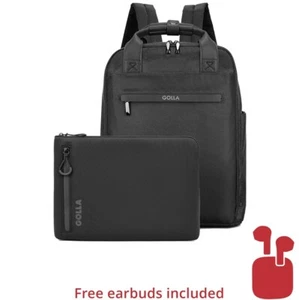 Golla Laptop Rucksack Orion 13 l + Laptoptasche 13 Zoll (black / schwarz) + Buds - Afbeelding 1 van 4