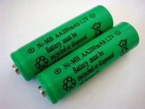 2x Akku Mignon AA Ni-MH 200mAh 1,2V für SOLAR-Leuchten Lampen LED Lichterketten - Bild 1 von 1