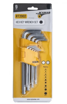 9 Piece Long Ball End Hexagon Allen Key Set 1.5 - 10mm Hex Key Set, Metric - Image 1 of 2