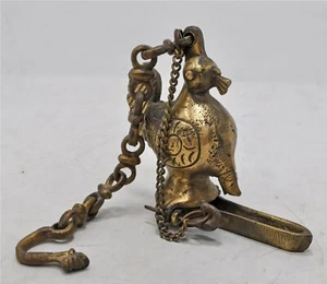 Vintage Brass Bird Design Hanging Lamp Light Original Old Hand Crafted Engraved - Picture 1 of 11