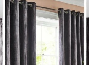 Cortinas ojales Next de terciopelo arrugado de carbón 117x183 cm (NB148) - Imagen 1 de 8