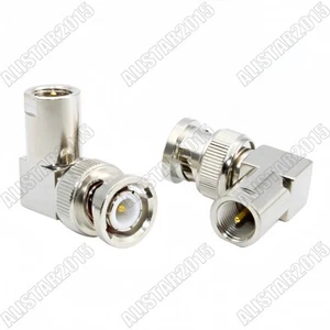 10 Pieces BNC Male to FME Male Plug Right Angle Adapter Brass BNC-FME Connector - Picture 1 of 5