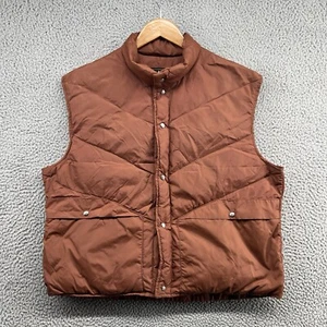 Vintage Alpine Designs Puffer Vest Mens Extra Large Orange Goose Down Hiking - Picture 1 of 11