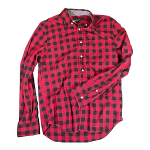 American Eagle Button Classic Fit Sz S Button Up Shirt Red Checkered Plaid Men’s - Picture 1 of 9