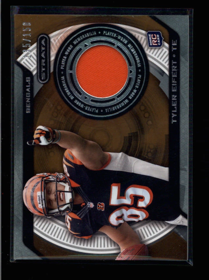 TYLER EIFERT 2013 TOPPS STRATA ROOKIE RC USED WORN JERSEY #/150 AG7778 - Image 1 of 1