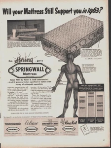 Colchón Springwall 1953 vintage todavía compatible con anuncio impreso 1963 - Imagen 1 de 1