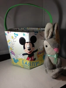 Mickey Mouse Paperboard Easter Basket With Easter Bunny - Picture 1 of 5