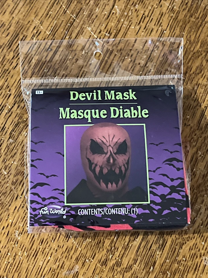 Fun World Halloween Demon Devil Scary Horror Stocking Mask, Red, One-Size - Image 1 of 2