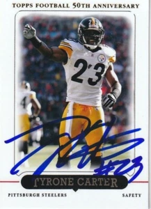 TYRONE CARTER PITTSBURGH STEELERS SIGNED 2005 STYLE CUSTOM CARD - Picture 1 of 1