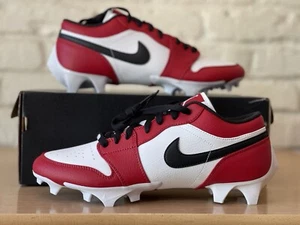 Nike Air Jordan 1 Low TD Football Cleats Chicago White Red FJ6245-106 Men Sz 13 - Picture 1 of 12