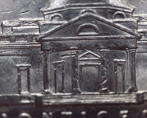 2013 P Jefferson Nickel error feeder finger lines on reverse above doorway Cover