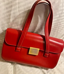 Auth Red Small Bally Hand Bag Leather - Picture 1 of 8