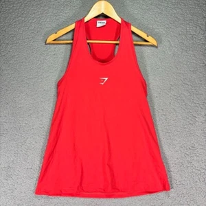 Gymshark Tank Top Women's Size S Red Racerback Stretch Shirt Workout Gym - Picture 1 of 7