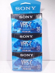 Sony VHS-C Premium Cintas SP 30/EP 90 Minutos 3 Pack Nuevo Sellado TC-30VHGL - Imagen 1 de 12