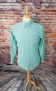 Southern Tide Herren Langarm grün blau kariert Knopfleiste Freizeit Baumwolle Hemd S - Bild 1 von 6