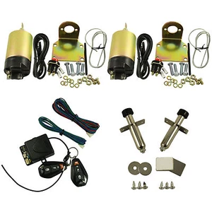 100lb 2 Door Shaved Door Handle Kit Popper Solenoid Street Rat Hot Rod Car Truck - Picture 1 of 9
