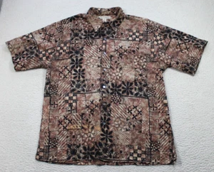 Vintage Tori Richard Hemd Herren XL braun Hawaii Knopfleiste Camp Floral Aloha - Bild 1 von 15