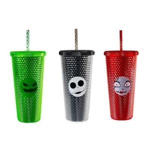 Nightmare Before Christmas Nieten Becher Set 20oz Jack Sally Oogie Strohhalme Deckel - Bild 1 von 4
