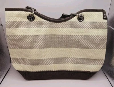 Thirty One Canvas Crew Mini "Taupe Straw Stripe" Foto 1 de 4